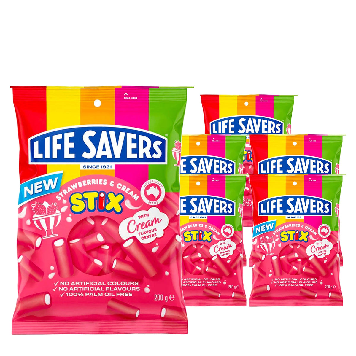 Life Savers Strawberries & Cream Stix 200 g Case, 6 pack