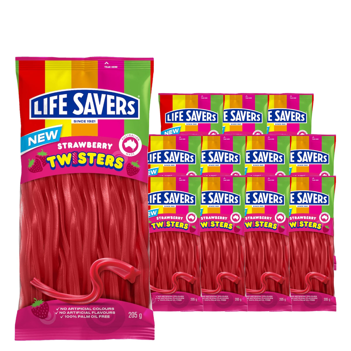 Life Savers Strawberry Twisters 205 g Case, 12 pack