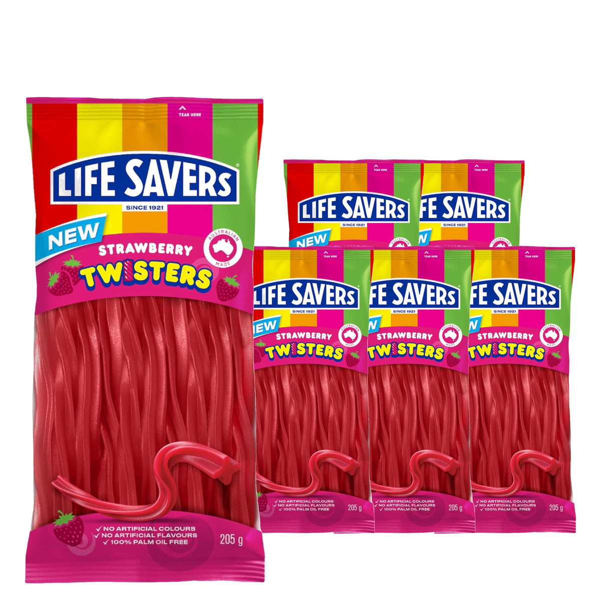 Life Savers Strawberry Twisters 205 g Case, 6 pack