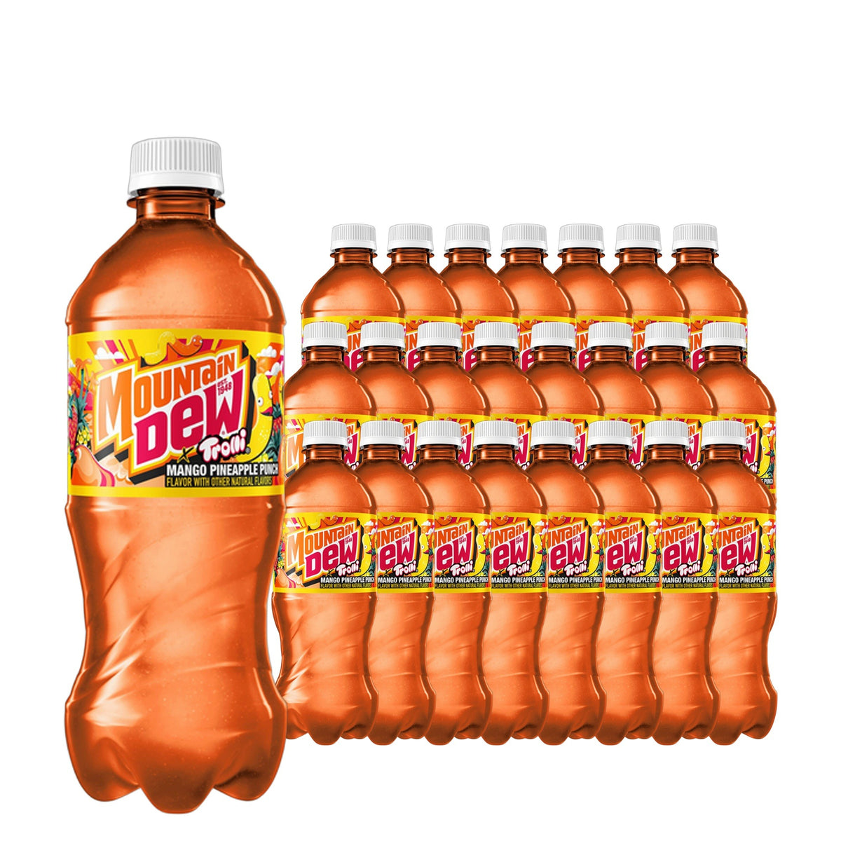 Mountain Dew Trolli Mango Pineapple Punch 591 mL / 20 fl oz case of 24 plastic bottles
