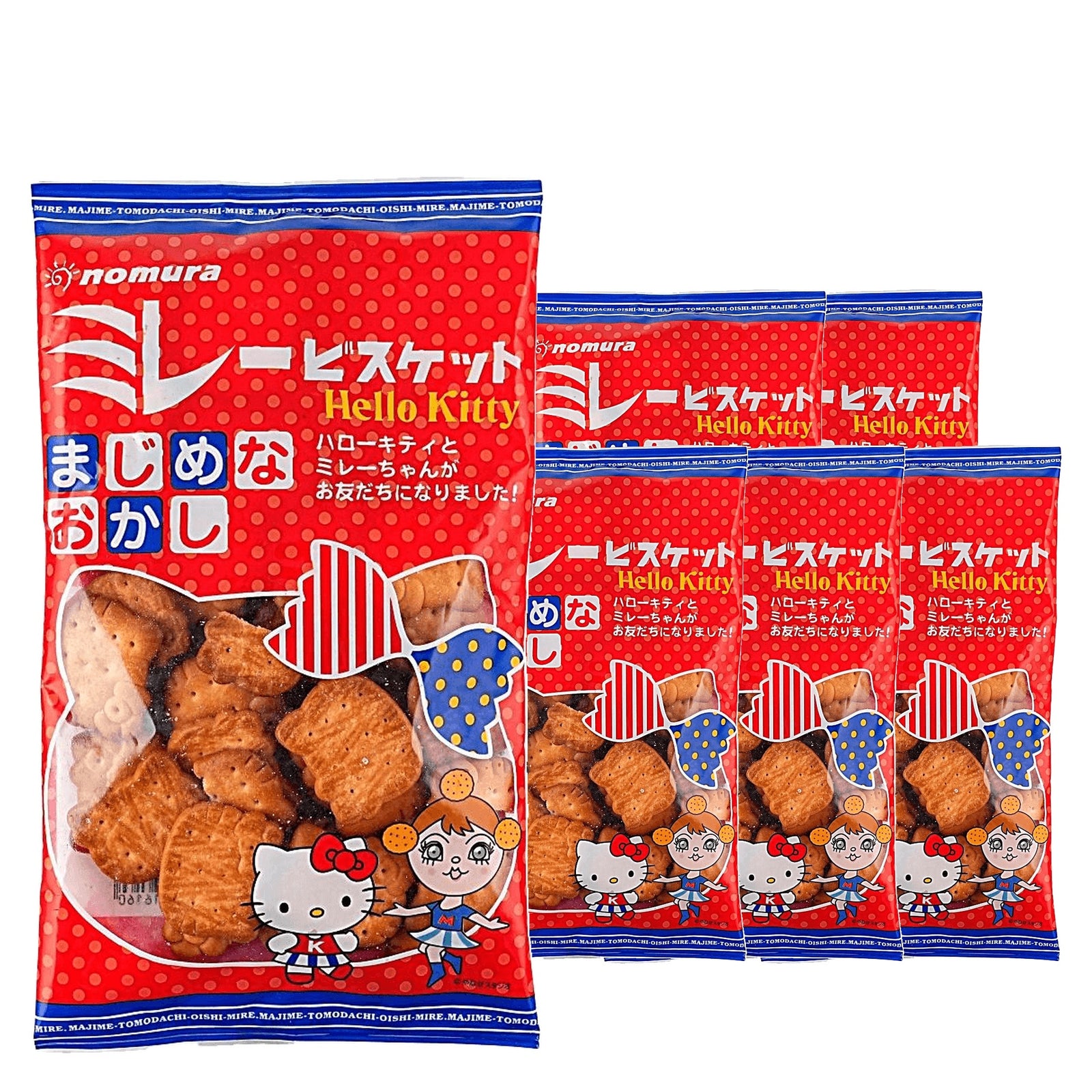Nomura Hello Kitty Millet Biscuits 100 g / 3.5 oz case of 6 bags