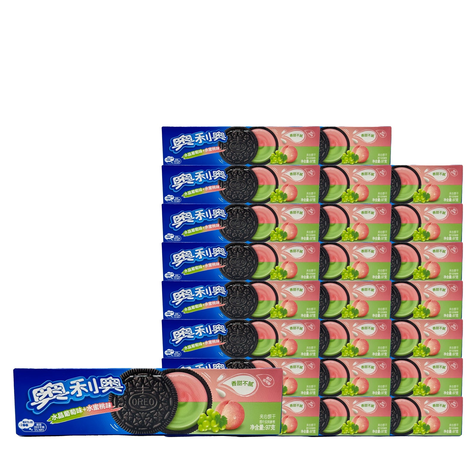 Oreo Crystal Grape Peach 97 g Case, 24 pack