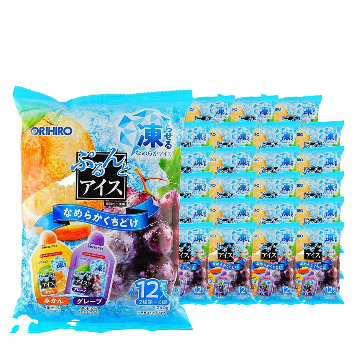 Orihiro Ice Orange & Grape Jelly 240 g Case, 24 pack
