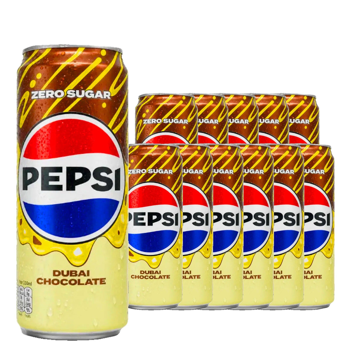 Pepsi Dubai Pistachio Chocolate Zero Sugar 325 mL / 11 fl oz case of 12 cans