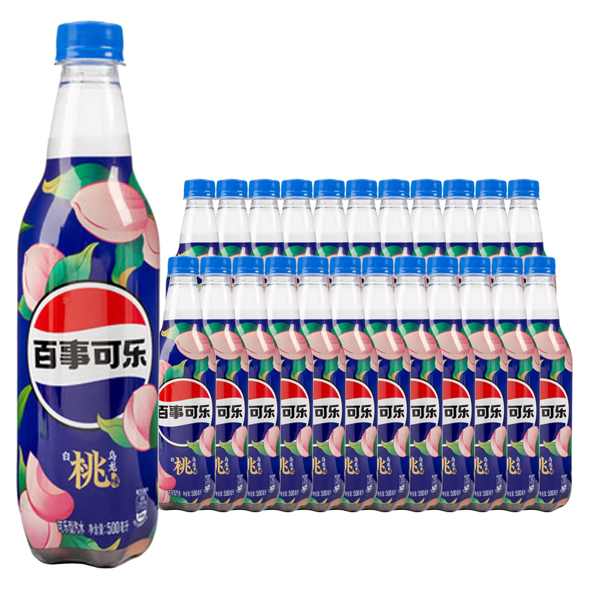 Pepsi Oolong White Peach 500 mL 24 pack case pack shot