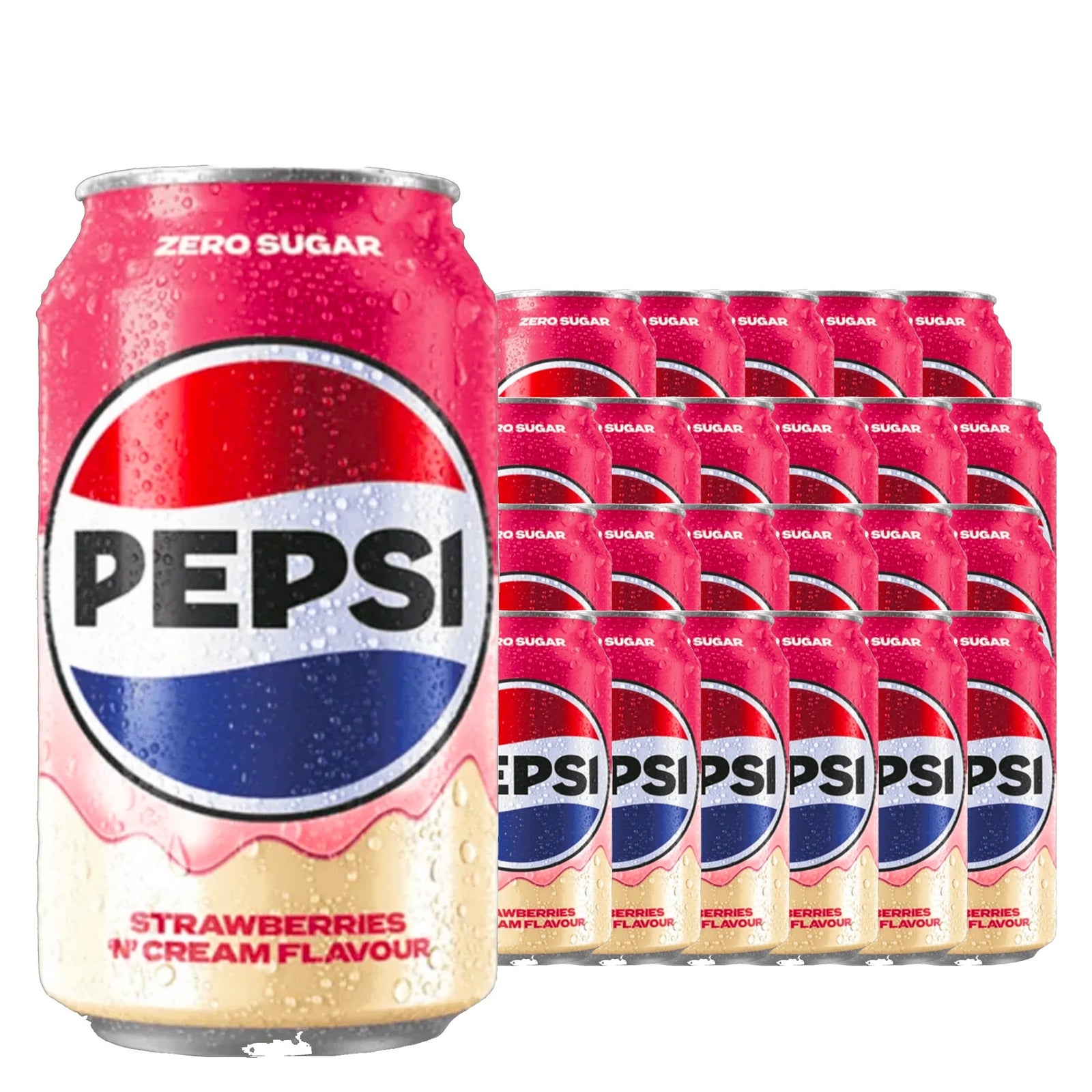 Pepsi Strawberry Milkshake Zero Sugar 325 mL / 11 fl oz case of 24 cans