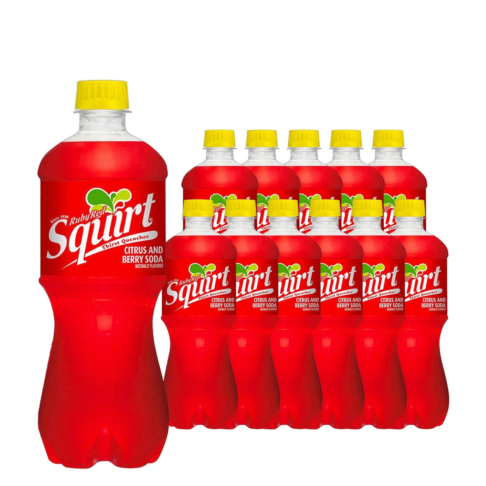 Squirt Ruby Red 591 mL / 20 fl oz case of 12 plastic bottles
