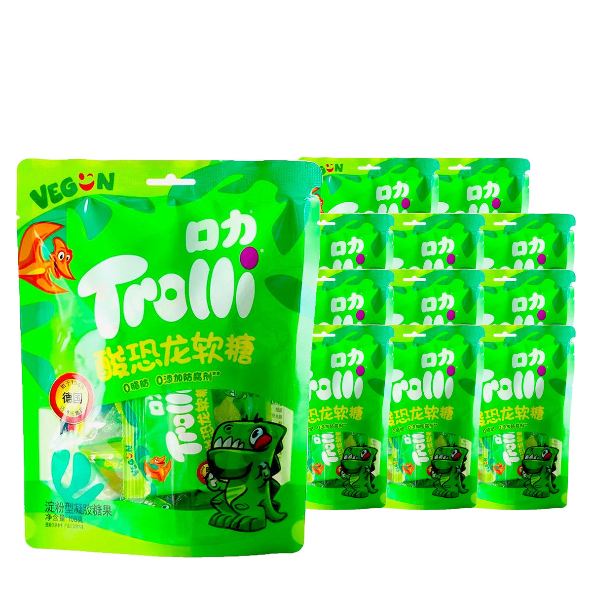 Trolli Sour Dino Gummies 108 g / 3.8 oz case of 12 bags