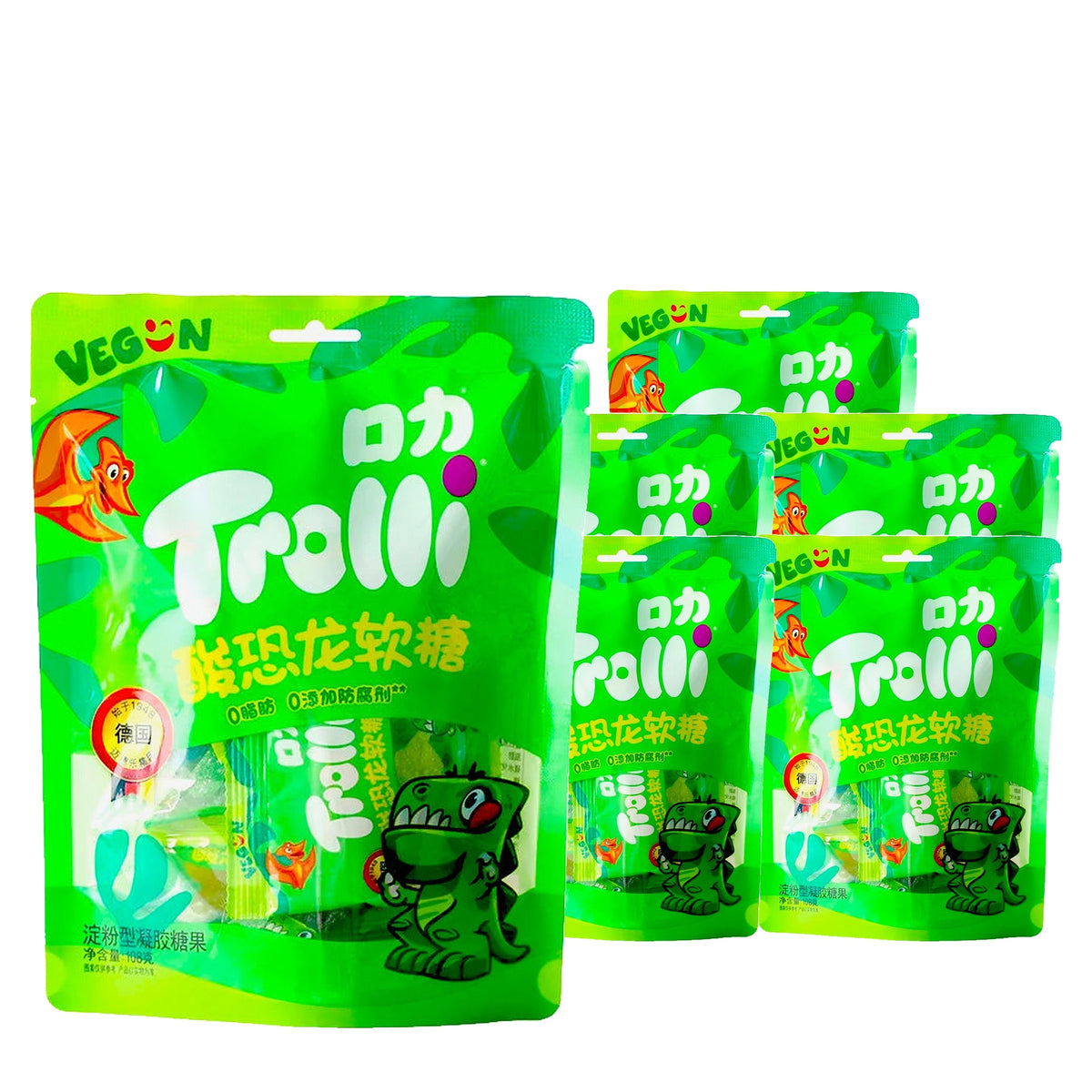 Trolli Sour Dino Gummies 108 g / 3.8 oz case of 6 bags