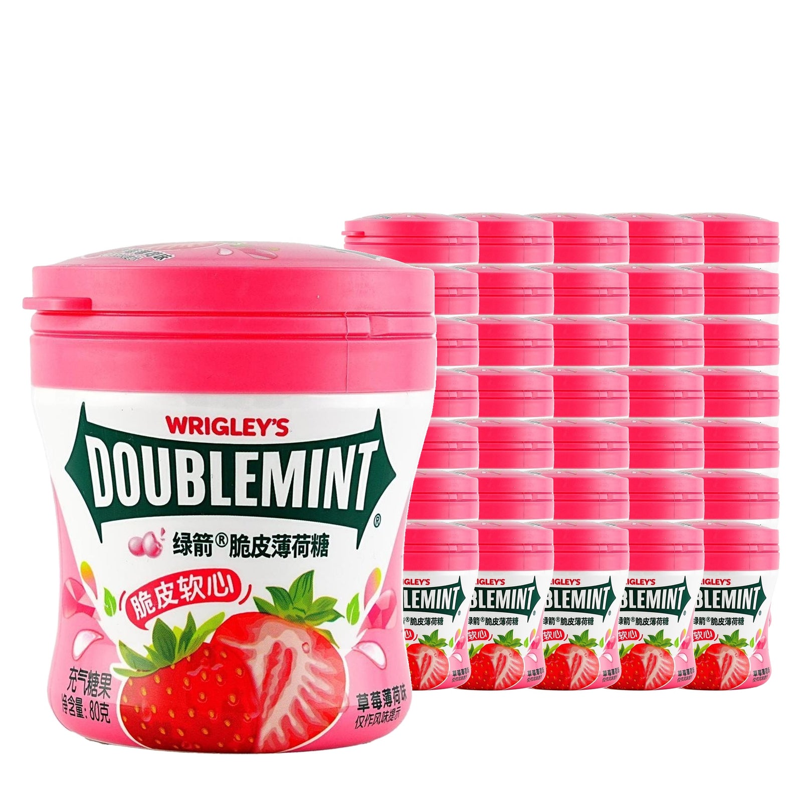 Wrigley's Doublemint Strawberry Candy 80 g Case, 36 pack