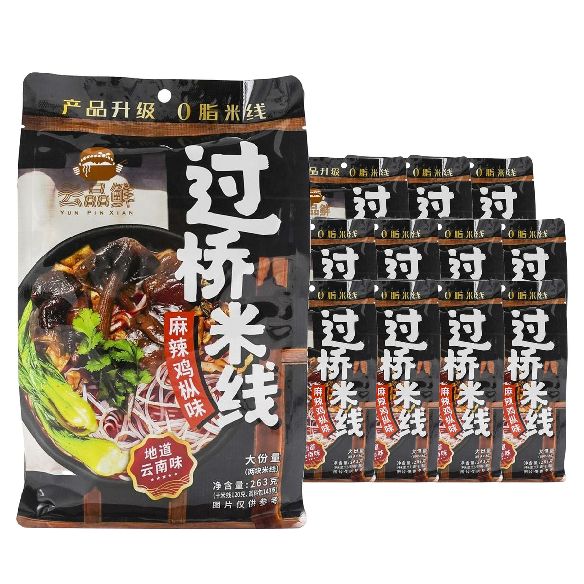 Yun Pin Xian Spicy Mushroom Noodle Soup 263 g / 9.3 oz case of 12 bags